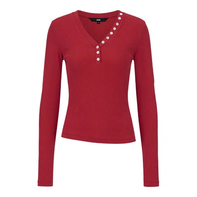 UTUH红白V领显瘦针织打底衫