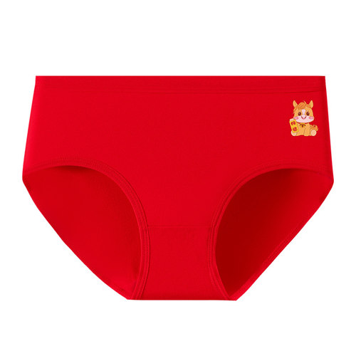 马年本命年红色内裤女童儿童三角短裤头中大童学生小女孩四角纯棉