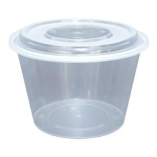 一次性餐盒圆形打包碗注塑加厚麻辣烫透明直桶汤粉碗1000ml打包盒
