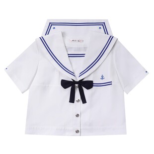 樱花家族原创jk制服水手服【小海军】校供感花绀日系短袖夏服套装