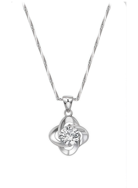 四叶草925纯银项链女送女朋友