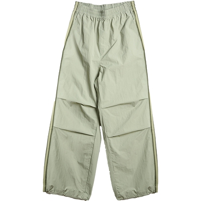 布景休闲裤女2026春季新品简约松紧腰撞色侧条纹设计宽松裤子0038