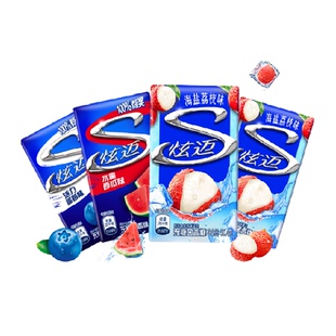 炫迈无糖口香糖荔枝味*2西瓜*1蓝莓*1共28片*4盒零食清新口气