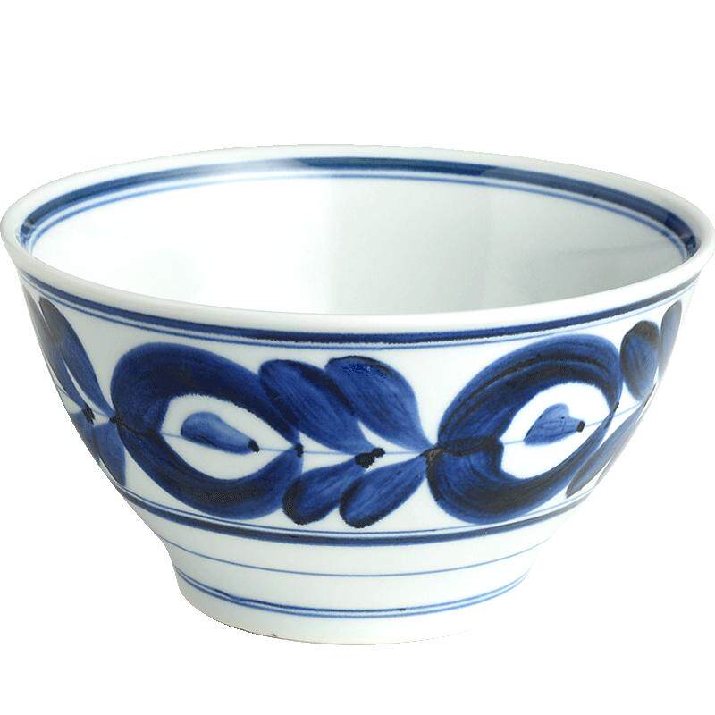 日本波佐见烧手绘蓝海草日式面碗陶瓷餐具家用米饭碗一人食斗笠碗