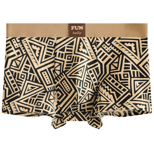 潮流复古印花男士内裤纯棉抗菌透气四角裤男生平角2025新款夏季