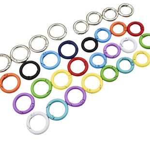 钥匙扣开口圈弹簧扣烤漆DIY箱包彩色挂圈配件金属20mm钥匙扣圈