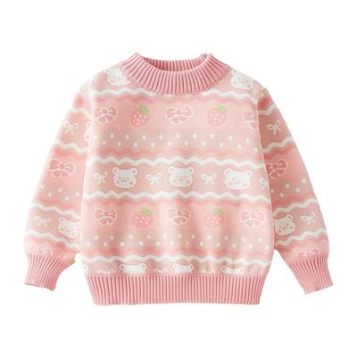 针织衫毛衣女童一体绒卡通秋冬