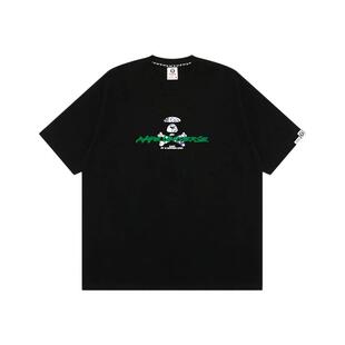 Aape旗舰店男装春夏字母涂鸦猿人印花潮流舒适短袖T恤1645XXQ