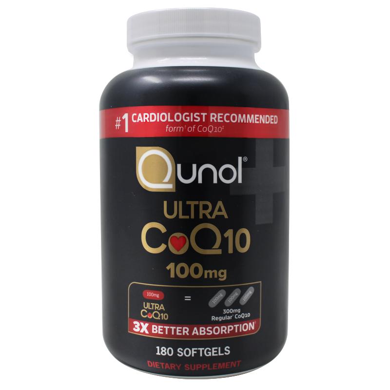 美國原裝進(jìn)口Qunol/酋諾水溶性輔酶100mg高含量coq10軟膠囊180粒