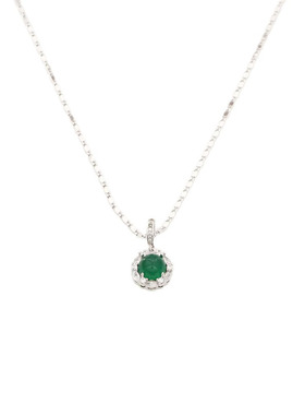 新中式祖母绿吊坠项链耳环