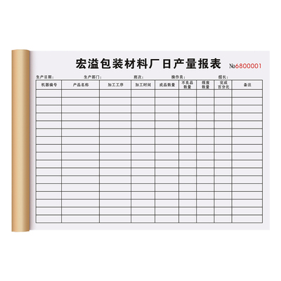 【工厂专用日产量报表】极速发货