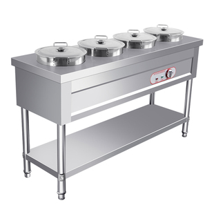 冰翼商用不锈钢保温粥车汤桶车保温汤桶保温台保温售饭台保温汤台