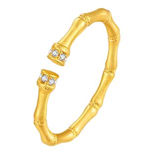 周大生节节高升戒指环银开口轻奢高级新中式生日礼物送女友情人节