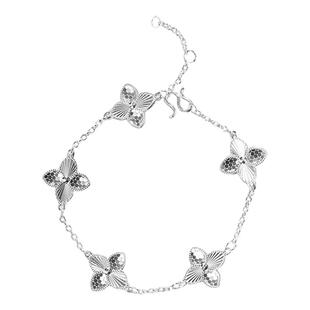 吴越老银铺正品足银999闪幸四叶草手链简约小众设计百搭ins送女友