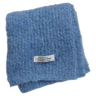 小物商店 圈圈毛感松软针织毛线纯色百搭布标小围巾 包邮