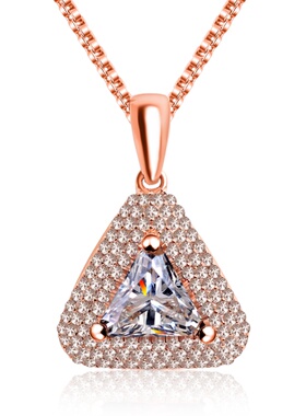 新款仿真三角镶钻通勤结婚吊坠