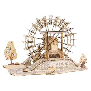 兰州水车木质模型片手工拼装材料农业工具学校科教3d制作