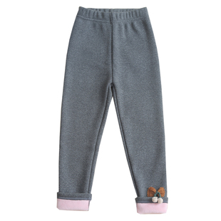 秋冬款女童加绒打底裤加厚内穿女孩外穿小童纯棉宝宝一体绒保暖裤