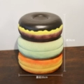 Macaron Donut Round Stool - Black Chocolate