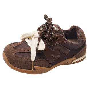 小米步女童运动鞋2025冬季新款儿童加绒板鞋男童休闲鞋子加绒鞋子