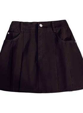 夏季高腰A字百褶显瘦短裙半身裙