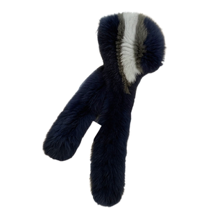 韩版皮草女秋冬走秀普鲁士蓝色狐狸毛风雪帽子围巾大披肩大衣毛领