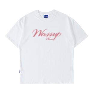 WASSUP HEODS美式幻影字母短袖男士夏季宽松全棉重磅情侣潮牌T恤