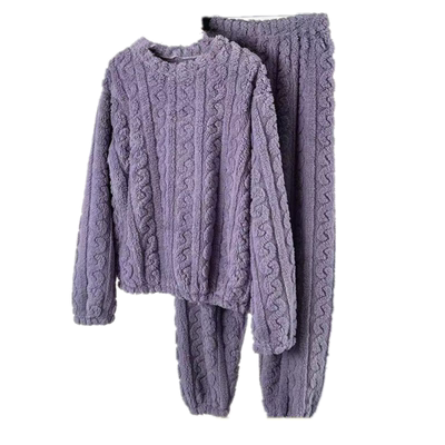 抢购珊瑚绒睡衣保暖居家服两件套