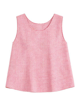 宽画夏季薄款格纹无袖女睡衣套装