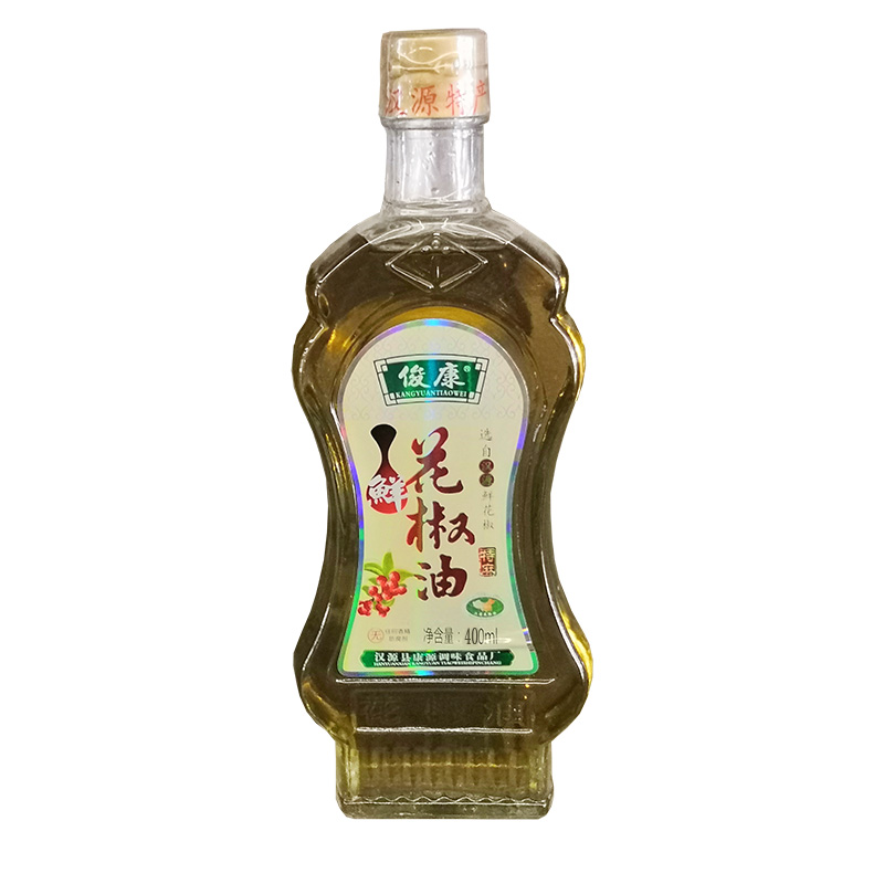四川特產(chǎn)俊康漢源花椒油400ml特麻麻油麻椒油麻得倒家用玻璃瓶裝