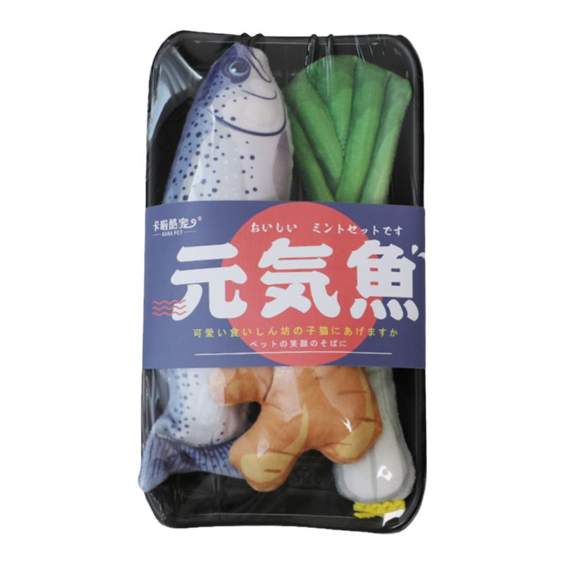 zeex猫薄荷仿真三文鱼盒装玩具