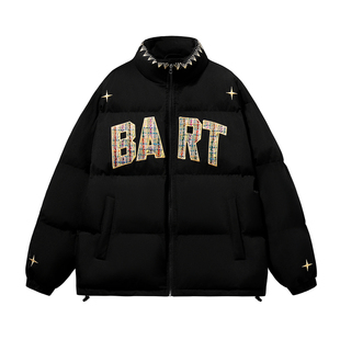 辛普森一家羽绒服男美式潮牌简约宽松休闲情侣百搭保暖加厚外套女