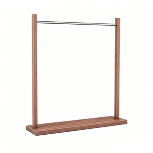 服装店展示架中岛落地挂衣架胡桃木色不锈钢高级中古女装陈列货架