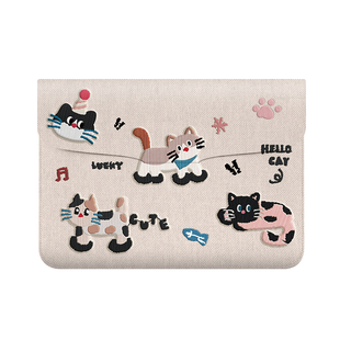 V-SION 可爱小狗笔记本电脑包适用于华为matebook14寸保护套联想小新pro16苹果macbook15翻盖平板内胆包12寸