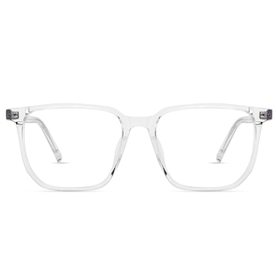 里斯特透明大框白框近视眼镜男女白色变色透灰框防蓝光可配度数潮