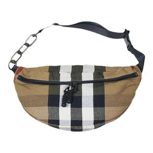 马鞍包大容量饺子包女斜挎格子帆布包时尚休闲单肩包新款小众胸包