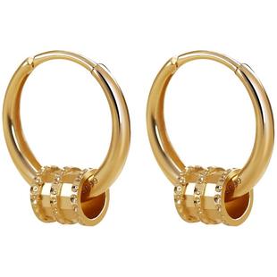 卡伦图小蛮腰纯银耳环女金色耳钉轻奢高级感耳饰圆圈耳扣气质耳圈