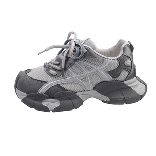 超火欧货厚底老爹鞋女增高显脚小2026新款春季灰色运动休闲阿甘鞋