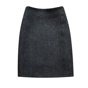 黑色毛呢半身裙女2025春秋新款高腰韩版包臀裙通勤显瘦A字直筒裙