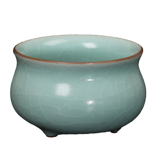 柏采窑停产豆青贤意杯BR-132大全手工汝窑茶杯香炉杯中式陶瓷茶具