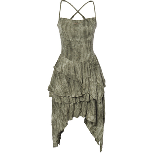 EPTISON吊带裙女2025夏季新款复古高腰修身气质茶歇法式连衣裙