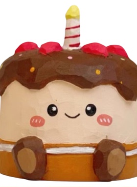 手工木雕可爱摆件生日礼物