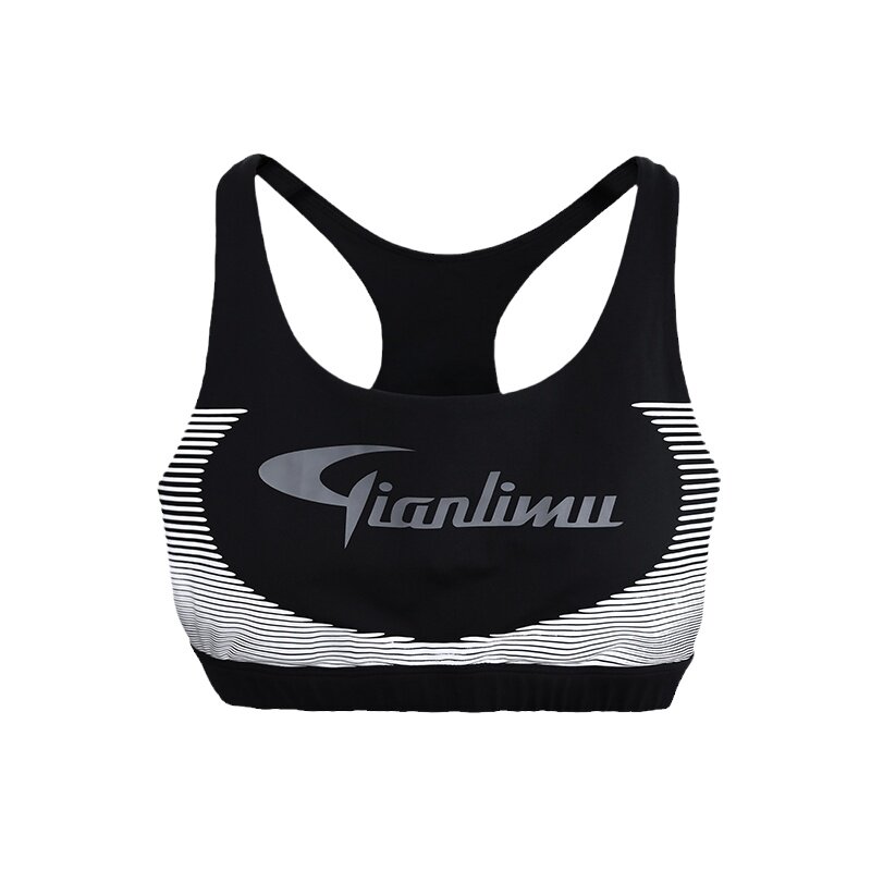 Qianlimu上衣黑色内衣工字背心印花吊带弹力衣服紧身健身服女运动