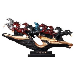 八骏马办公室摆件工艺品大号马到成功家居客厅酒柜电视柜装饰礼品