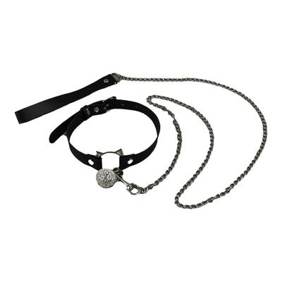 猫咪铃铛项圈男m牵引绳项链大号