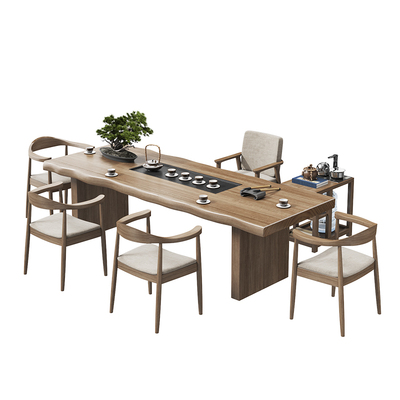 实木茶桌茶盘一体新中式办公室