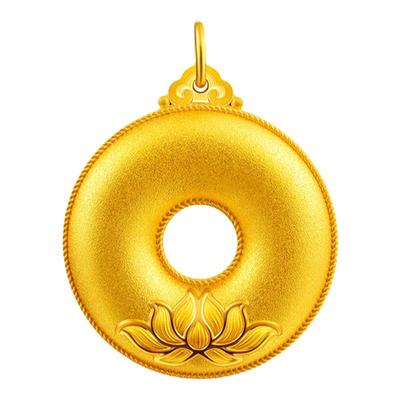 百泰首饰古法黄金吊坠男足金
