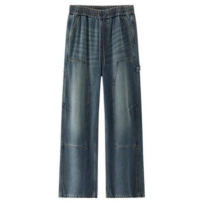 森马伐木美式复古潮流牛仔裤男