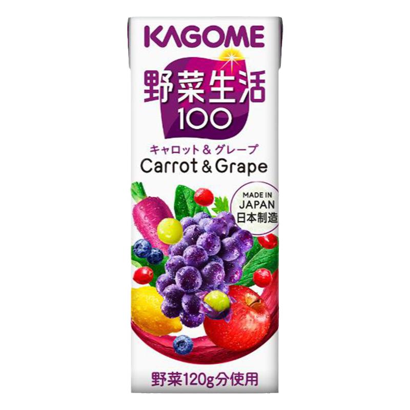 日本进口饮料Kagome可果美蔬果汁野菜生活100番茄汁葡萄蔬菜200ml