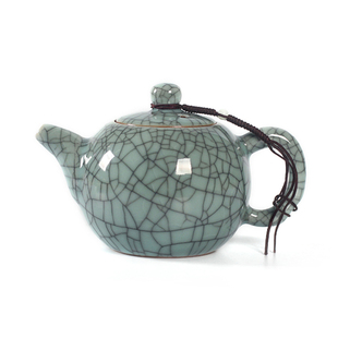 龙泉青瓷功夫茶具 冰裂纹陶瓷哥窑开片小号茶壶带过滤单壶泡茶器
